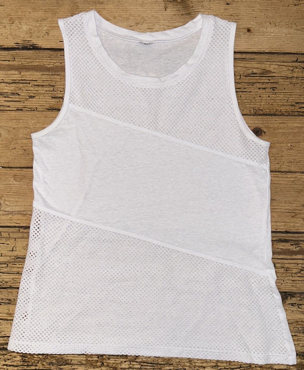 Lorna Jane Women’s White Sporty Mesh Tank Size S